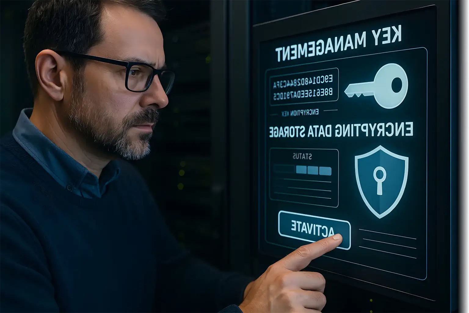 End-to-end encryption shield and zero-knowledge privacy protection illustration